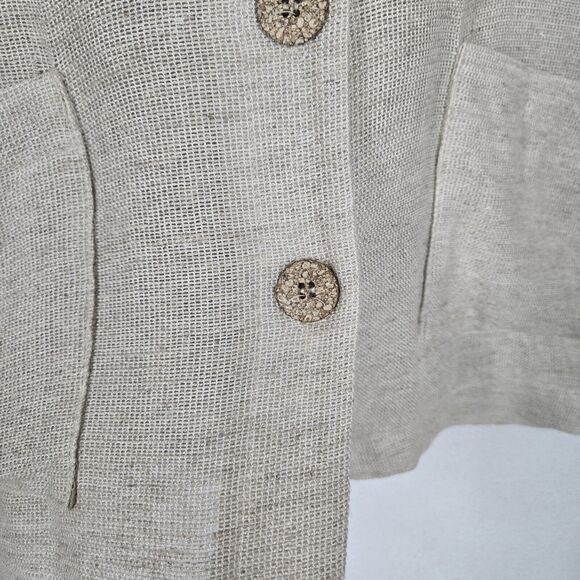 Vtg Campagnie Internationale Express Jacket Linen Blend Pockets Button Front | M - Picture 5 of 14